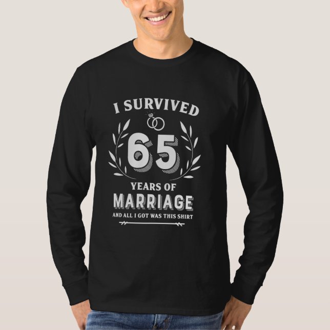 65th Wedding Anniversary Couples Husband Wife 65 Y T-Shirt (Front)