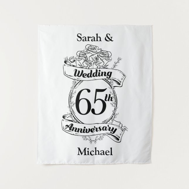 65th Wedding Anniversary Flowers Tapestry (Front)