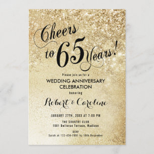 65th Wedding Anniversary Gold Invitation