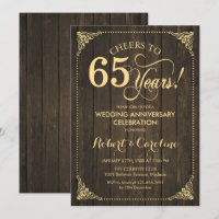 65th Wedding Anniversary - Gold Wood
