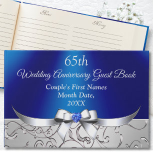 65th Wedding Anniversary Guest Book, SAPPHIRE Guest Book