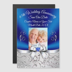 65th Wedding Anniversary Magnetic Save the Dates Invitation