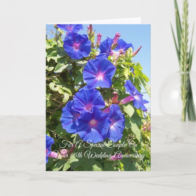 65th Wedding Anniversary Mum & Dad Morning Glory Card (Front)