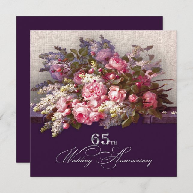 65th Wedding Anniversary Party Invitations (Front/Back)