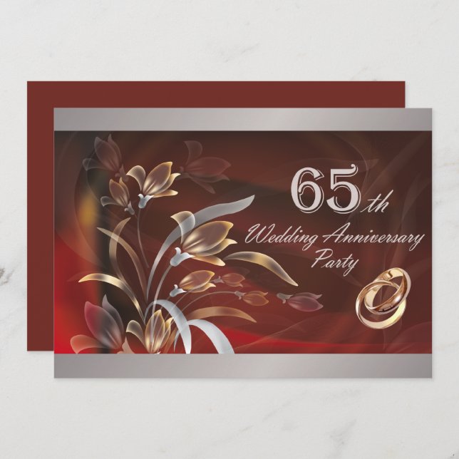 65th Wedding Anniversary Party Invitations (Front/Back)