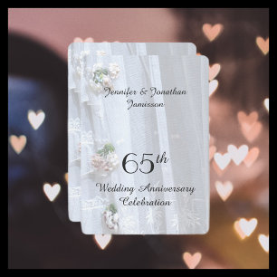 65th Wedding Anniversary Party, Vintage Lace Invitation