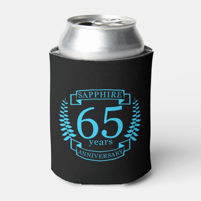 65th Wedding ANNIVERSARY SAPPHIRE Can Cooler (Can Front)