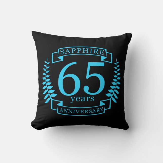 65th Wedding ANNIVERSARY SAPPHIRE Cushion (Front)