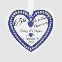 65th Wedding Anniversary Sapphire Diamond Keepsake