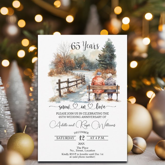 65th Wedding Anniversary Winter Landscape Romantic Invitation (Creator Uploaded)