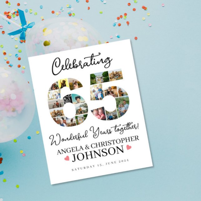 65th years of marriage Anniversary Photo Collage Poster (Creator Uploaded)