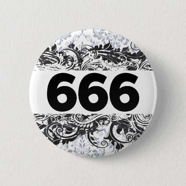 666 6 CM ROUND BADGE (Front)