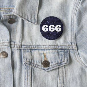 666 Angel Number Stars Higher Self Alignment 6 Cm Round Badge