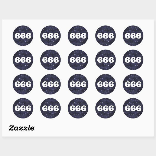 666 Angel Number Stars Higher Self Alignment Classic Round Sticker (Sheet)