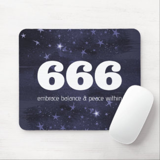 666 Angel Number Stars Higher Self Alignment Mouse Pad