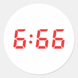 666 devil alarm clock classic round sticker