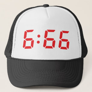 666 devil alarm clock trucker hat