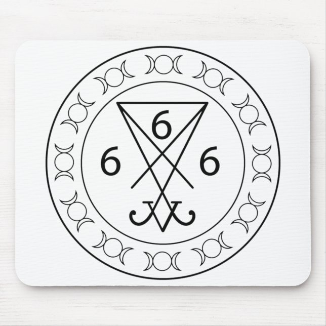 666 Lucifers sigil Black Mouse Pad (Front)