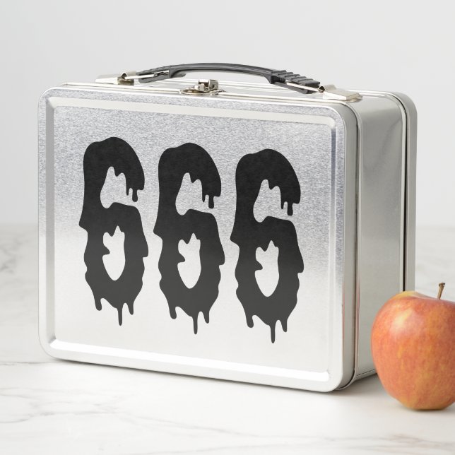 666 Mark of the Beast Satanic Metal Lunch Box (In Situ)