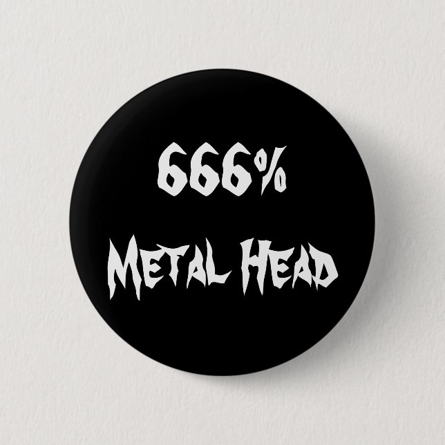 666%Metal Head 6 Cm Round Badge (Front)