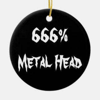 666%Metal Head Ceramic Tree Decoration