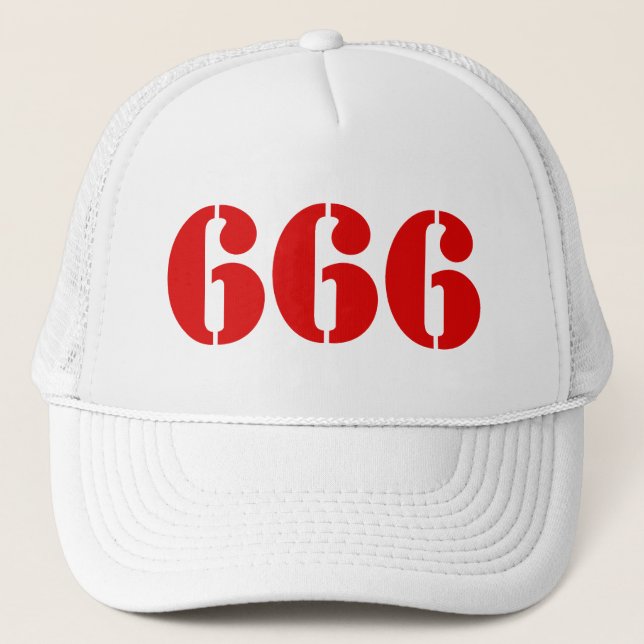 666 (red) trucker hat (Front)