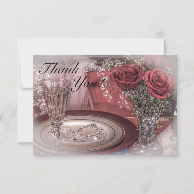 6679-Bride's Seat at Wedding Table Thank You Card (Front)