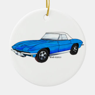 66 Corvette Roadster Ceramic Tree Decoration
