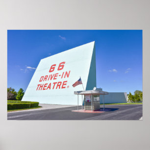 66 Drive-In Theatre, Route 66, Carthage, Missouri Poster