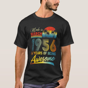 66 Year Old Awesome Since March 1956 66th Birthday T-Shirt