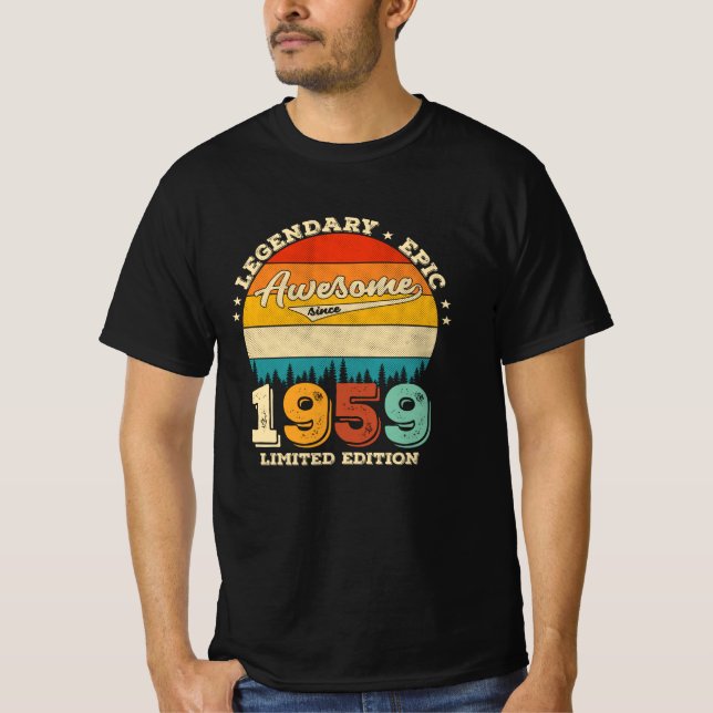 66 Year Old Bday 1959 Awesome 66th Birthday Gift T-Shirt (Front)