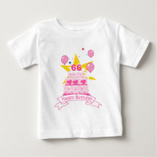 66 Year Old Birthday Cake Baby T-Shirt