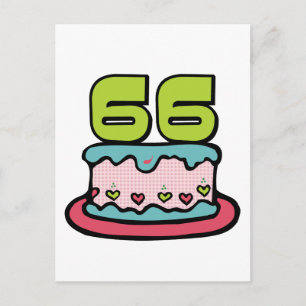 66 Year Old Birthday Cake Postcard
