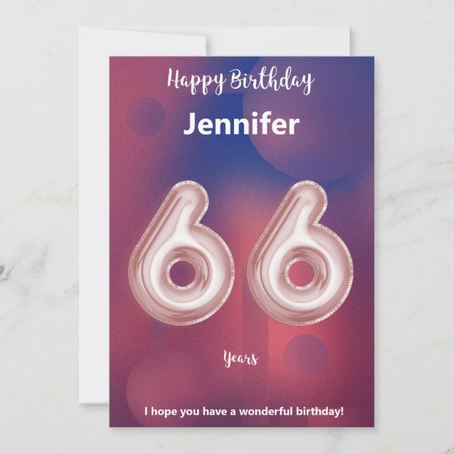 66 year old Happy Birthday card (Front)