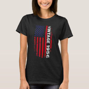 66 Year Old Vintage 1956 American Flag 66th Birth T-Shirt