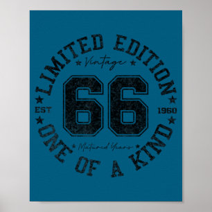 66 Year Old Vintage 1960 Limited Edition 66th Birt Poster