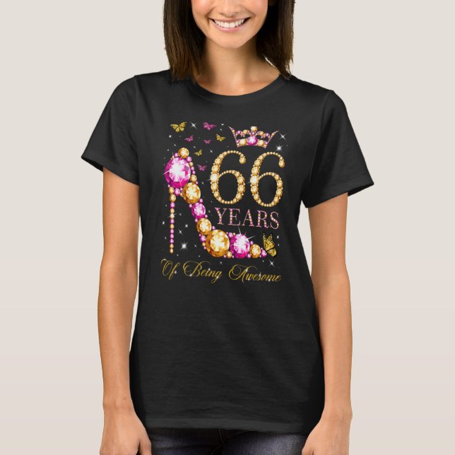 66 Years Of Being Awesome 66 Years Old 66th Birthd T-Shirt (Front)