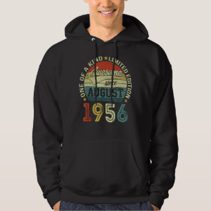 66 Yr Old Birthday Awesome Since August 1956 66th Hoodie