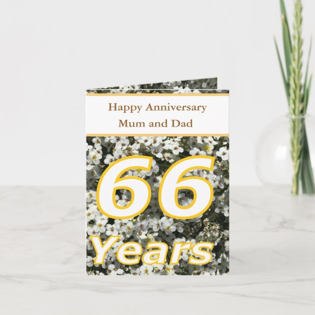 66th Anniversary Editable Card (Front)