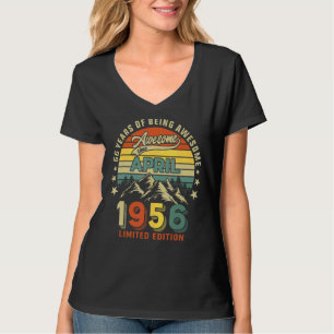 66th Birthday 66 Years Awesome Since April 1956 Vi T-Shirt