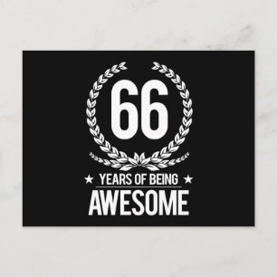 66th Birthday (66 Years Of Being Awesome) Postcard