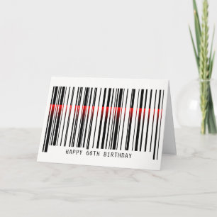 66th Birthday Barcode with laser Card