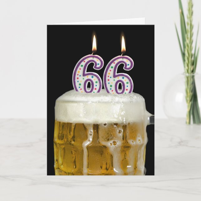 66th Birthday Beer Card (Front)