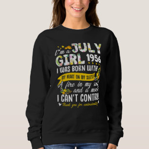 66th Birthday Floral Girl July 1956 Sweatshirt