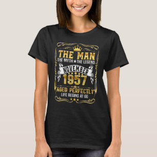 66th Birthday For Him who Born November 1957 T-Shirt