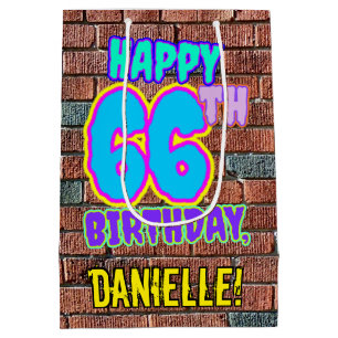 66th Birthday: Fun, Urban Graffiti Inspired Look Medium Gift Bag