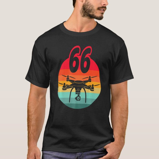 66th Birthday I Retro Remote Control Drones With C T-Shirt (Front)