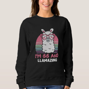 66th Birthday Llamazing Llama 66 Year Old Birthday Sweatshirt