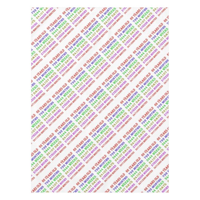 66th Birthday Milestones Tablecloth (Front)