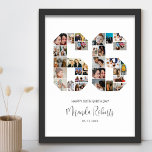 66th Birthday Number 66 Custom Photo Collage Poster<br><div class="desc">Celebrate 66th birthday with this personalised number 66 photo collage poster. This customisable gift is also perfect for wedding anniversary. It's a great way to display precious memories from your wedding and married life. The poster features a collage of photos capturing those special moments, and it can be customised with...</div>